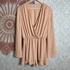 5/$30 Vagabond Ruffle Hem Long Sleeve Romper